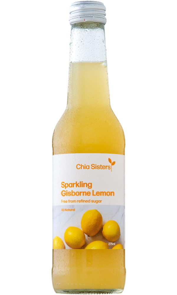 Sparkling Gisborne Lemon x12 Pack Sparkling Drinks Chia Sisters NZ